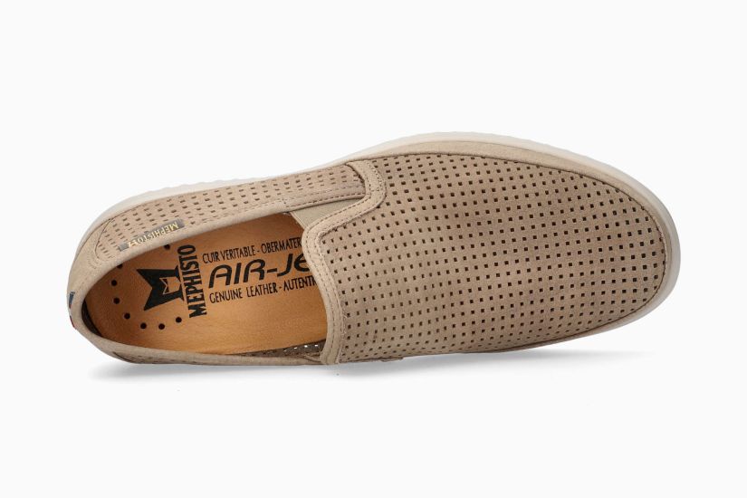 MEPHISTO Tiago sand loafers showing leather lining and removable footbed