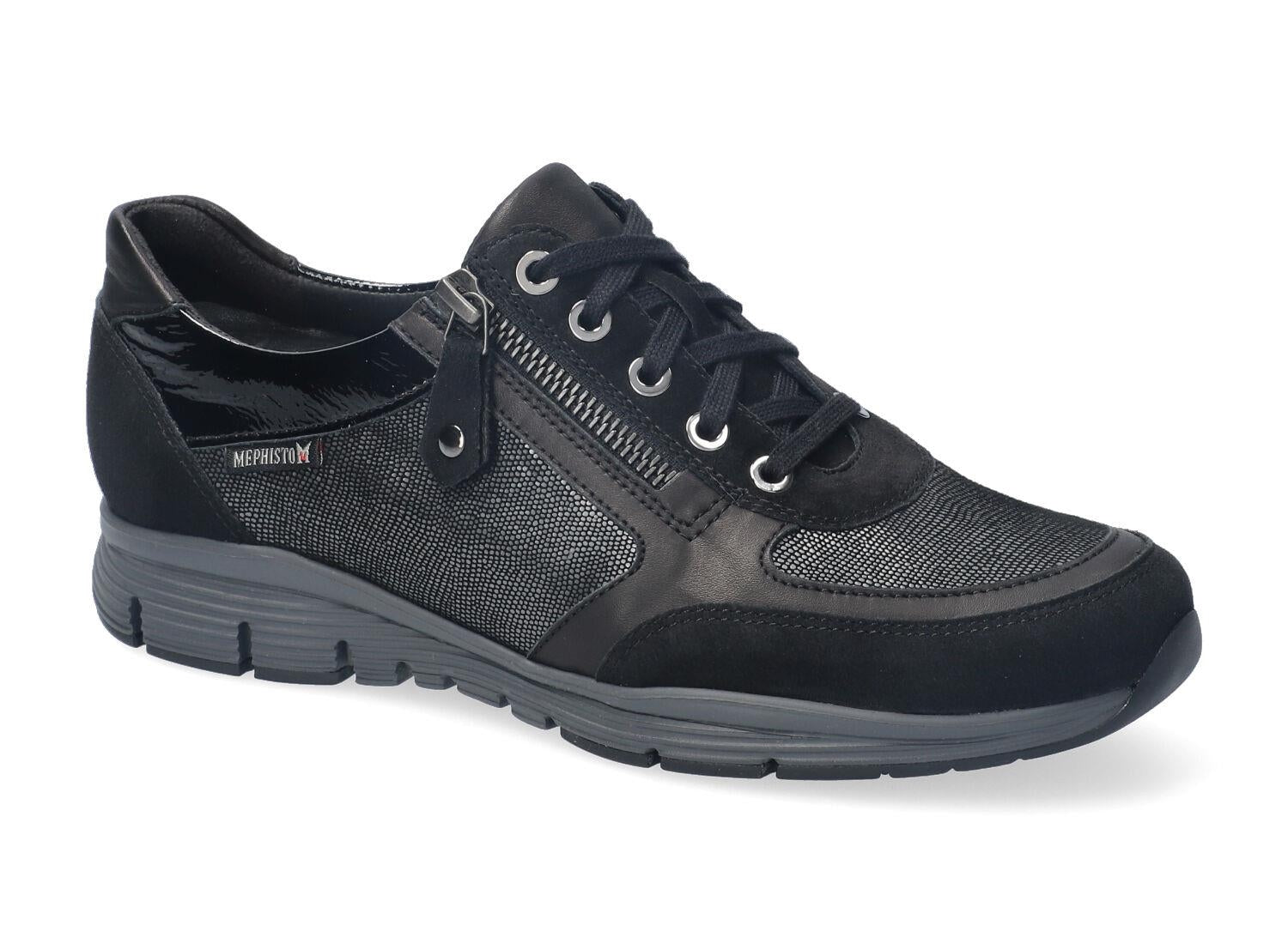 Baskets à lacets MEPHISTO YLONA en cuir noir