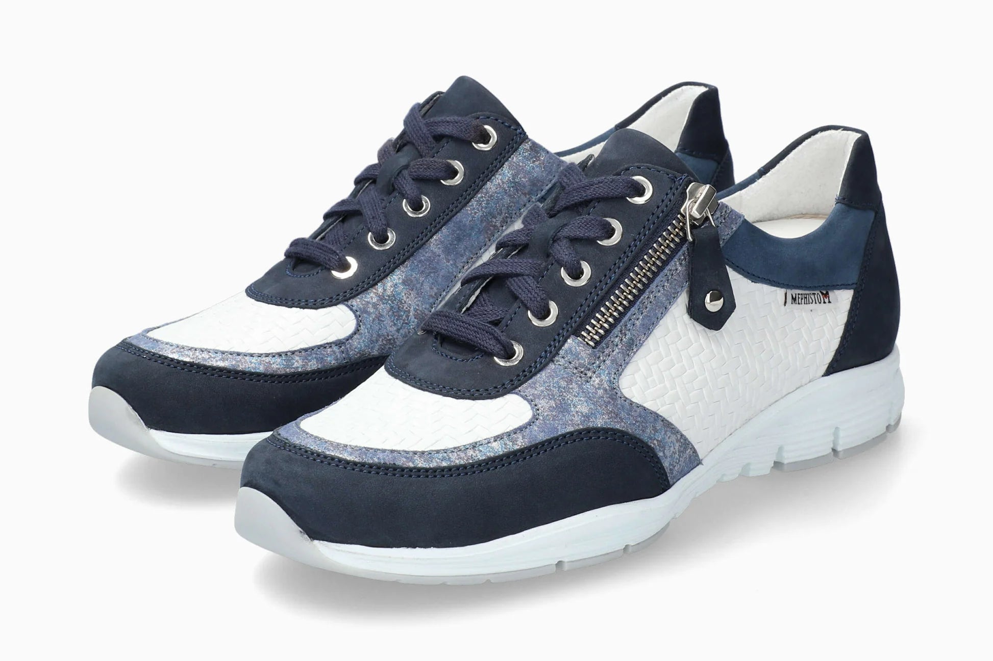 MEPHISTO YLONA SNEAKER LACE UP SIDE ZIP