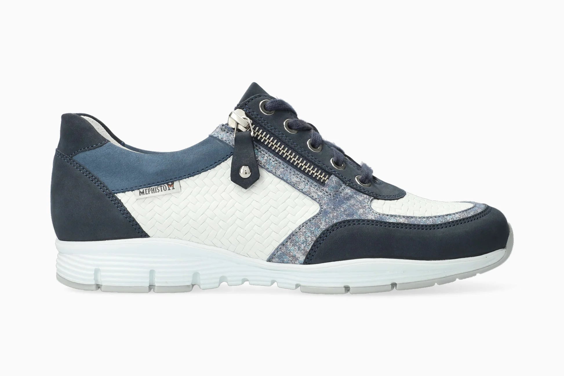 MEPHISTO YLONA SNEAKER LACE UP SIDE ZIP