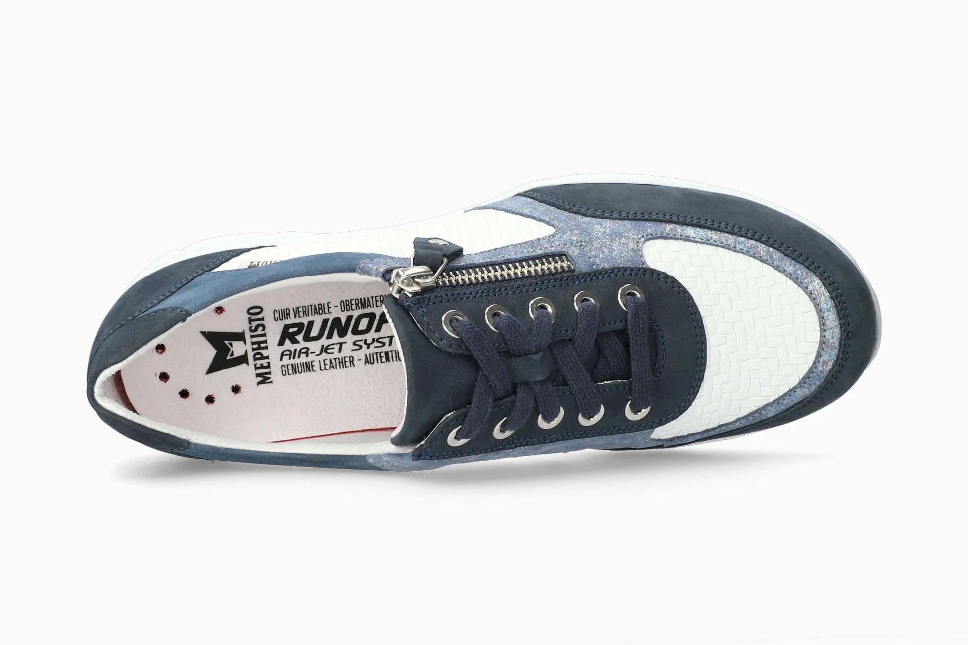 MEPHISTO YLONA SNEAKER LACE UP SIDE ZIP