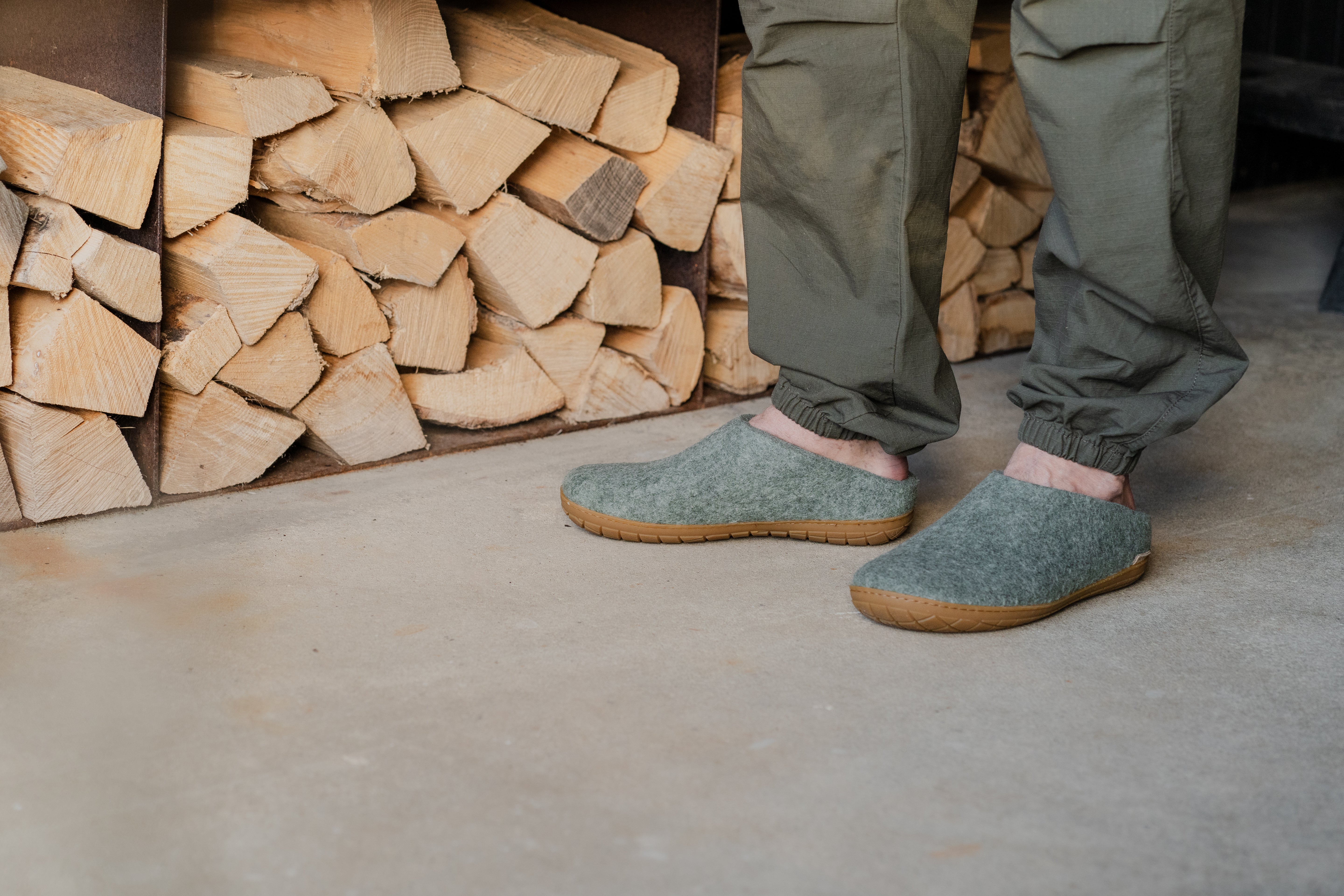 GLERUPS Slippers Slip On Rubber Bottom