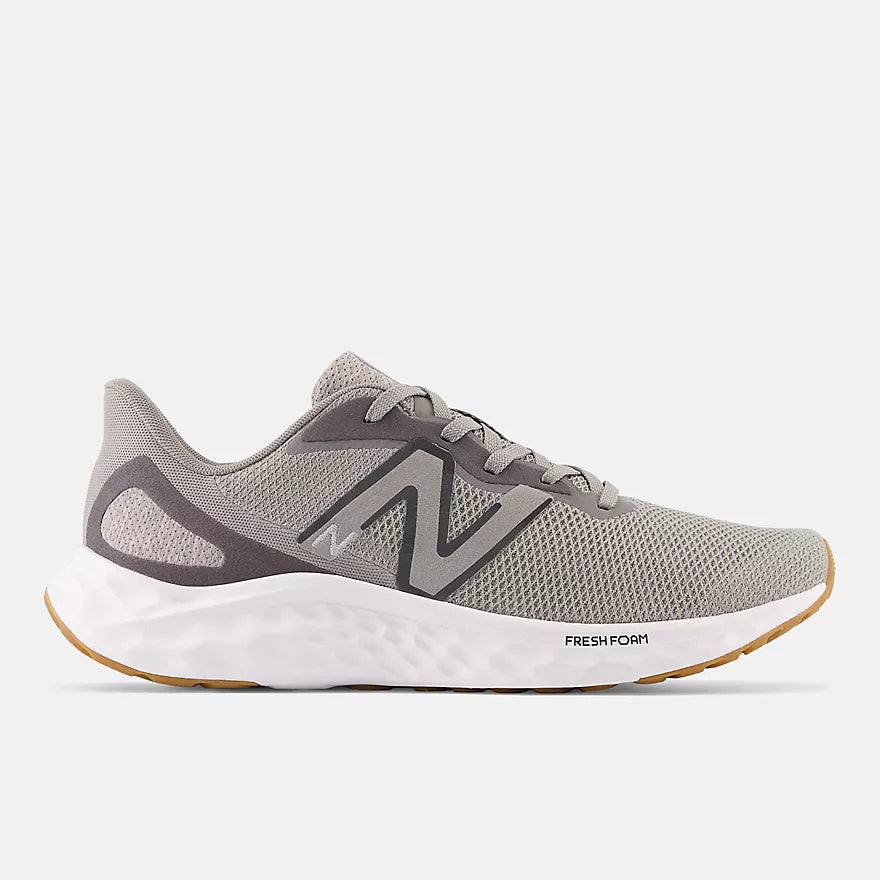 New Balance Fresh Foam Arishi v4 men’s running shoe marblehead grey right side view with Fresh Foam midsole cushioning