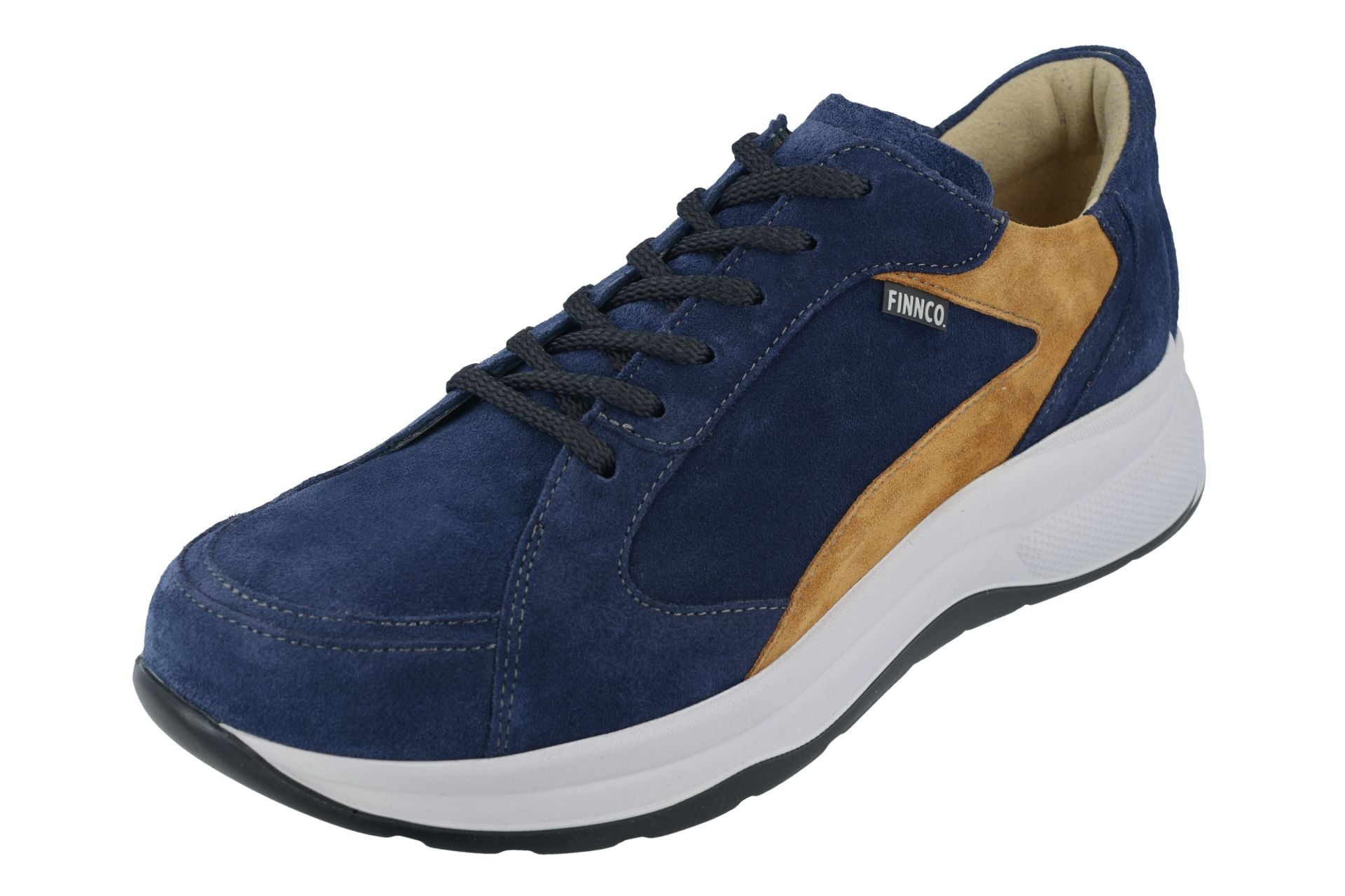 BASKETS FINN COMFORT PICCADILLY À LACETS VELOURS INDIGO/MIEL