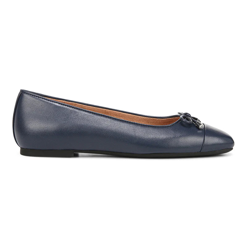 VIONIC KLARA BALLET FLAT NAVY LEATHER