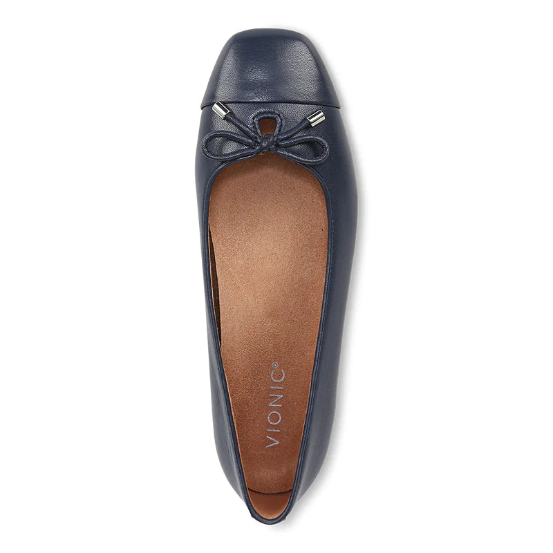 VIONIC KLARA BALLET FLAT NAVY LEATHER