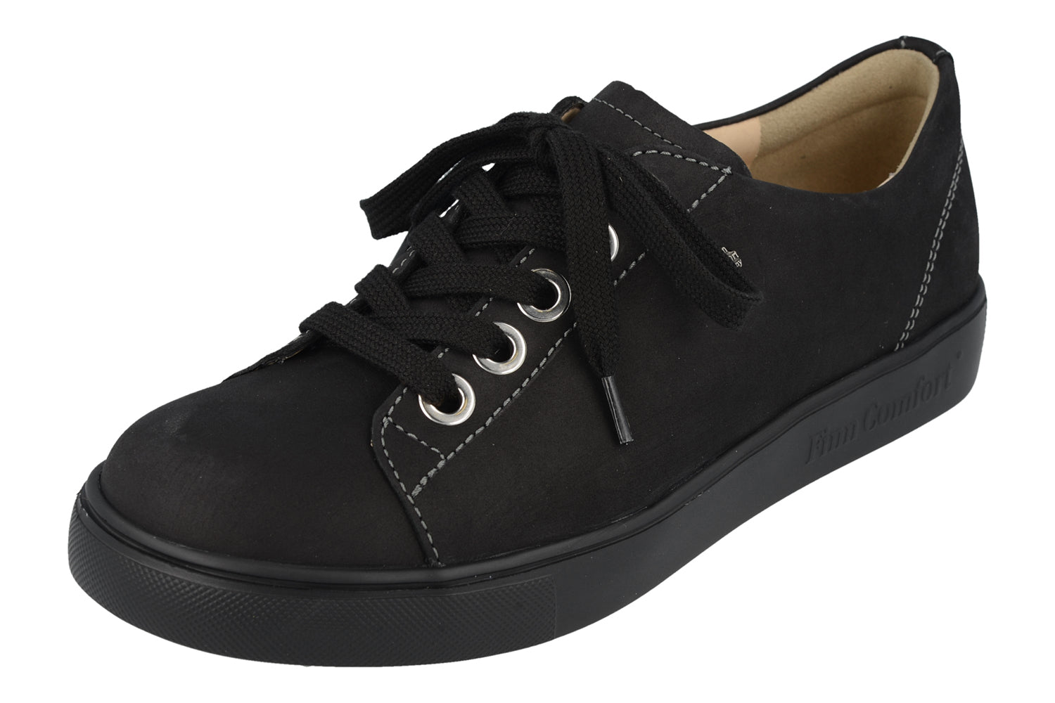 FINN COMFORT EL PASO SNEAKER LACE UP BLACK BUGGY