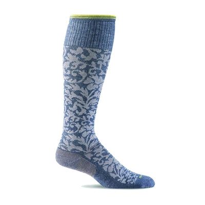 SOCKWELL FEMME DAMASK 15-20 mmHg COMPRESSION DENIM