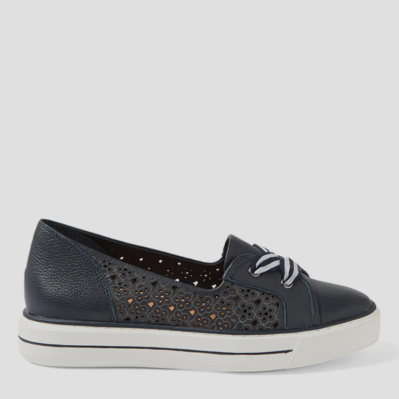 BASKETS ZIERA KENJI CUIR MARINE