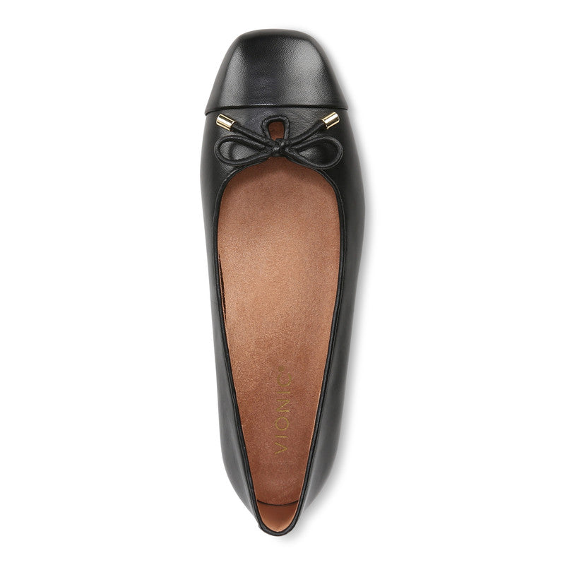 Ballerines plates VIONIC KLARA en cuir noir
