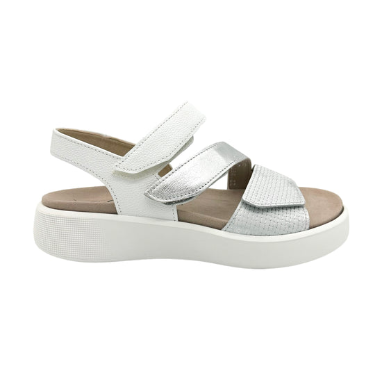 GABOR  3 STRAP SANDAL BACK STRAP SANDAL 22-862-51 SILVER WHITE