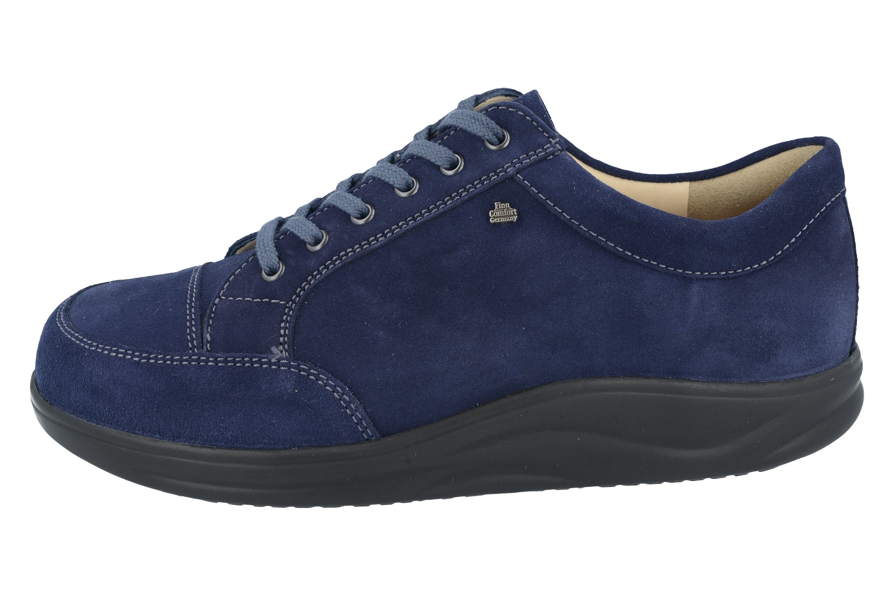 BASKETS FINN COMFORT HUELVA À LACETS VELOUR INDIGO