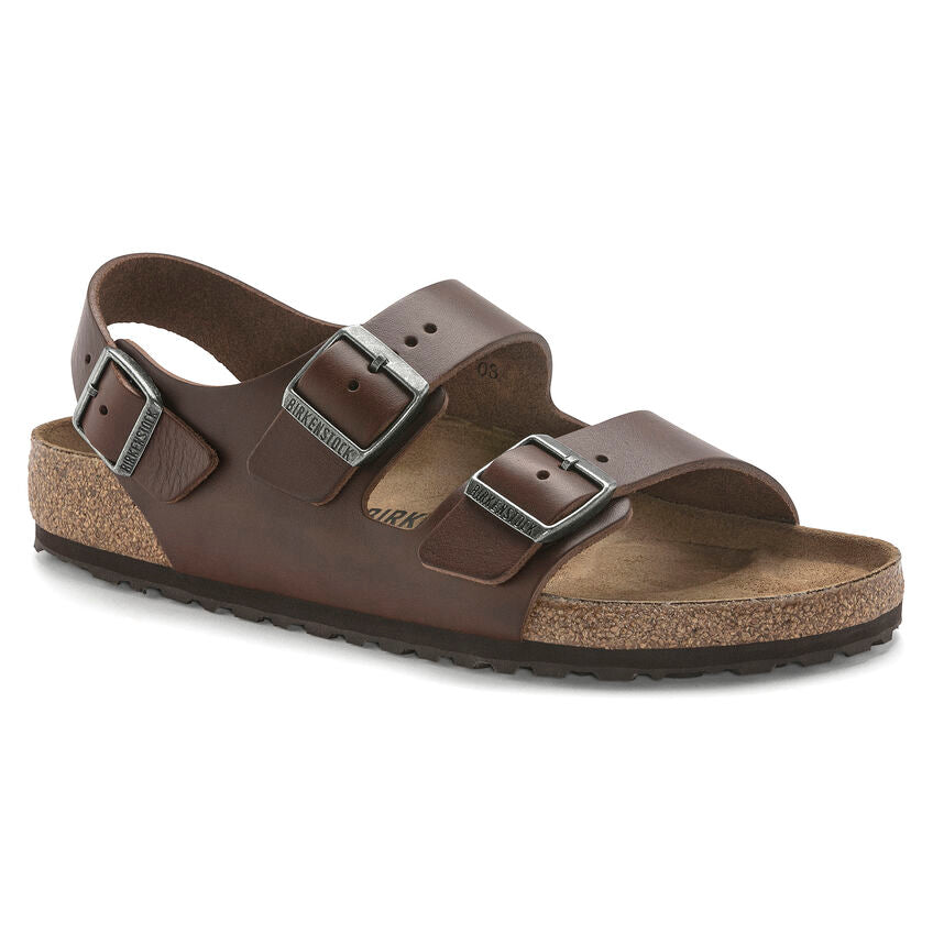 BIRKENSTOCK MILANO GRIP CUIR VINTAGE ROAST