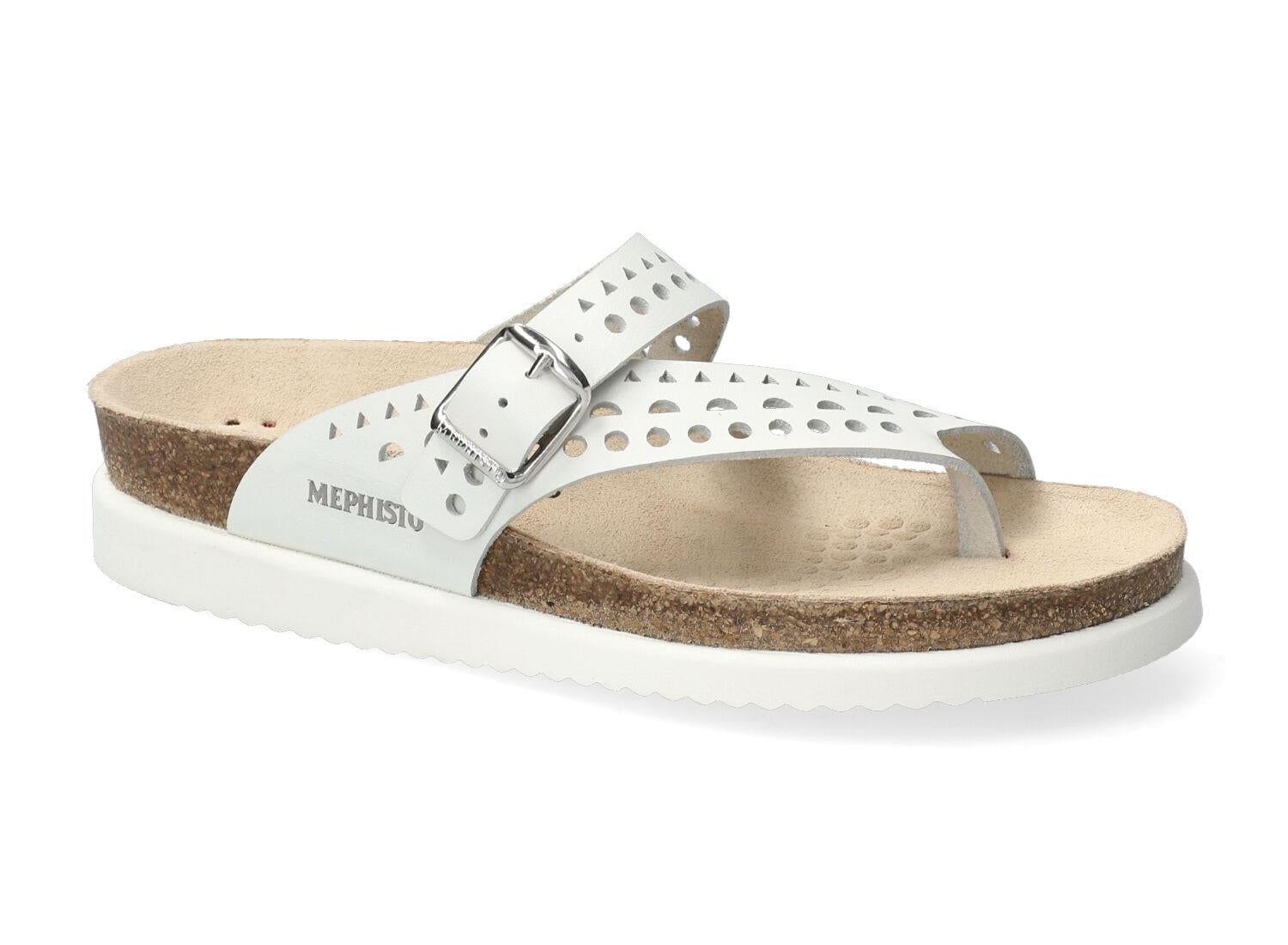 MEPHISTO HELENA SANDALE PERF. CUIR BLANC