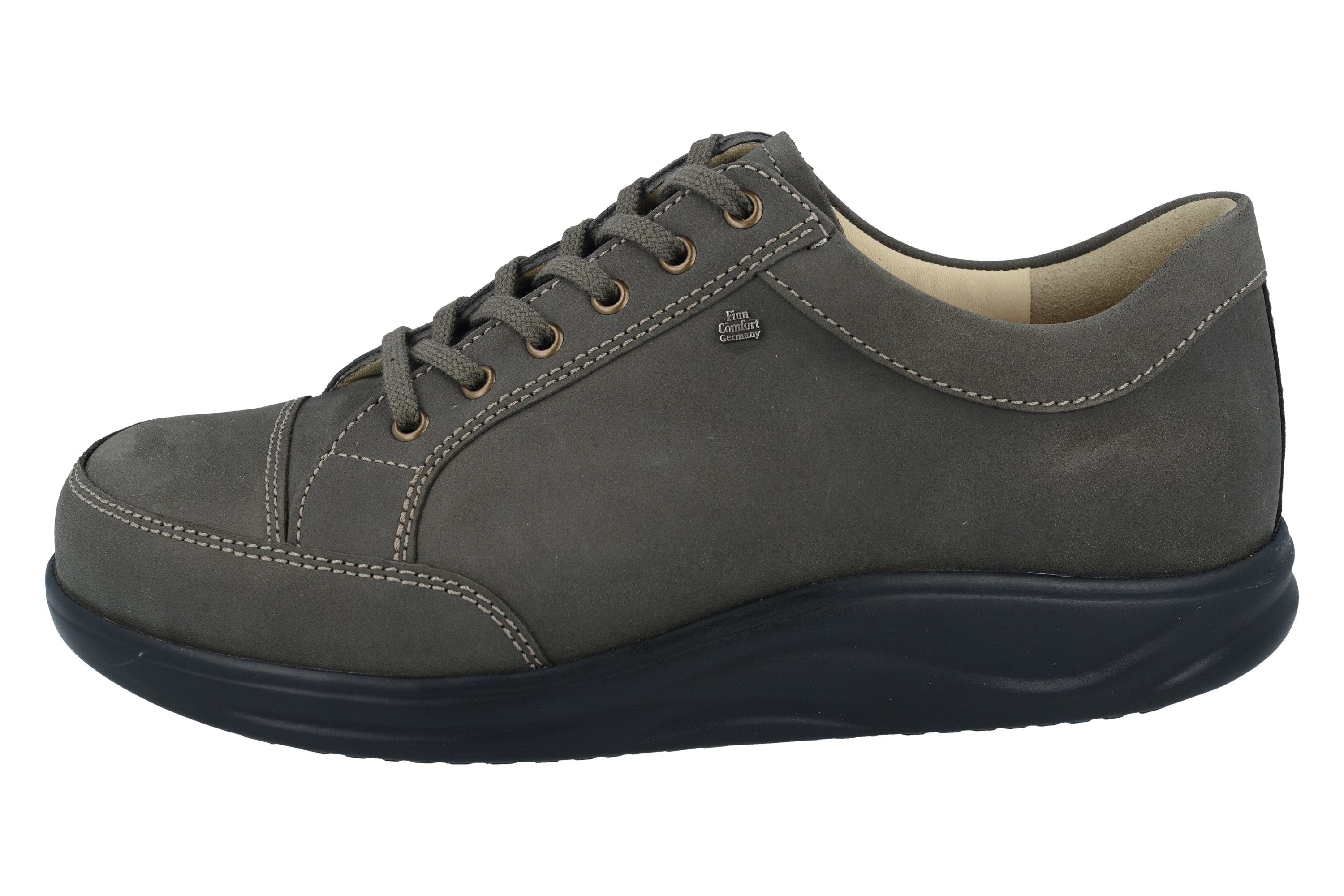 BASKETS FINN COMFORT HUELVA À LACETS EN NUBUCK BOUE
