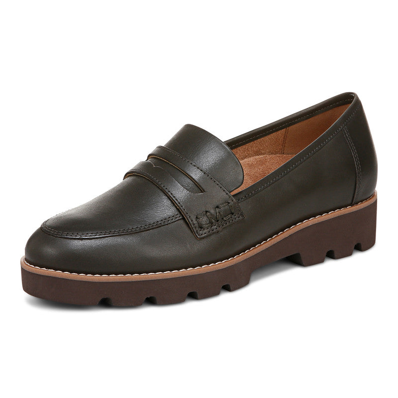VIONIC CHARM CHERYL II CUIR KAKI FONCÉ