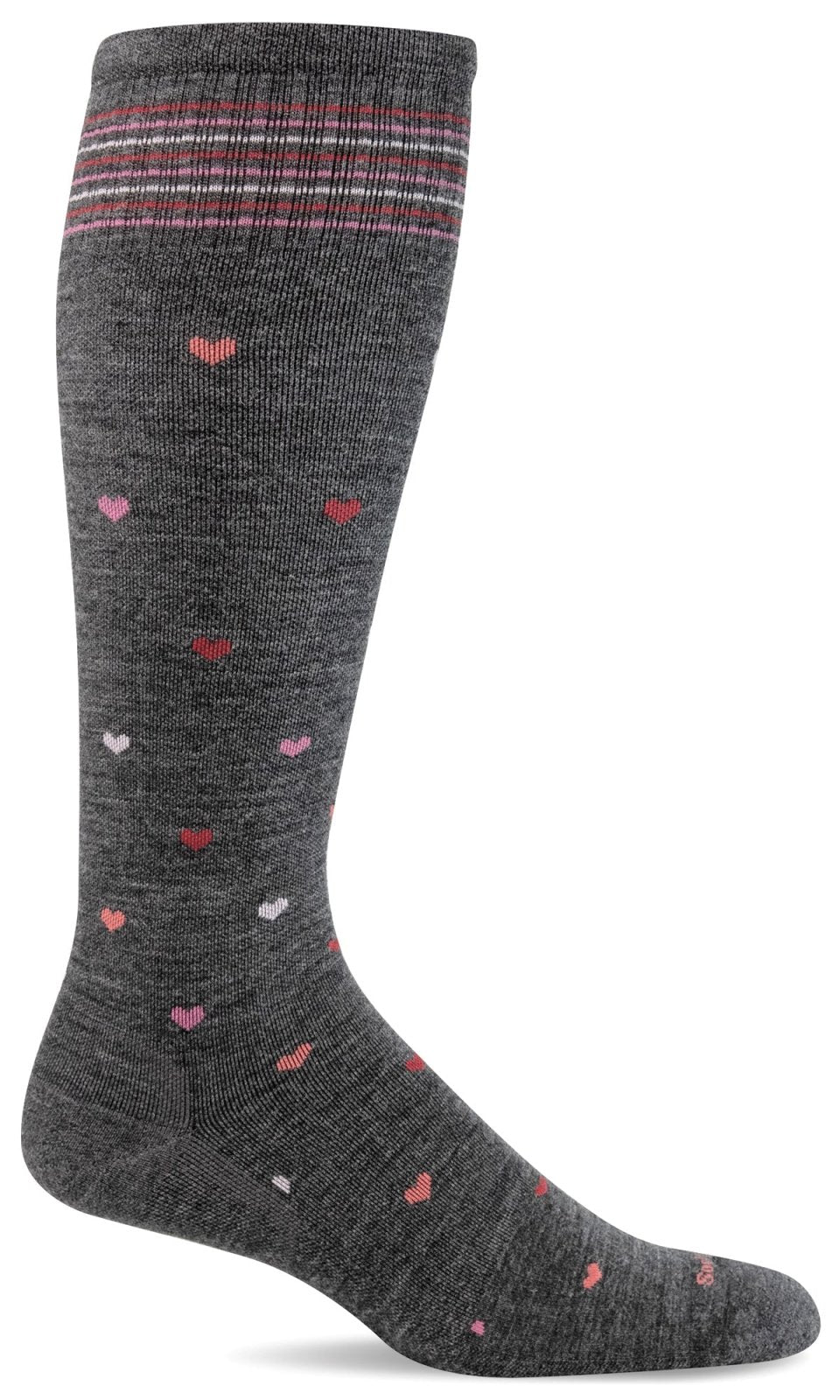SOCKWELL FEMME CŒUR COMPLET 15-20 mmHg COMPRESSION CHARBON (MOLLET LARGE)