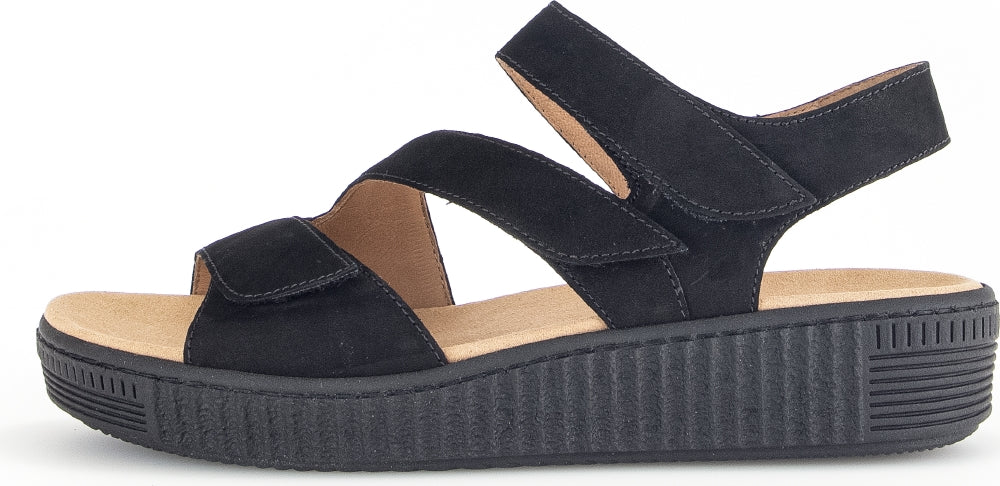 GABOR SANDAL 3 STRAP 63 600 17 BLACK NUBUCK