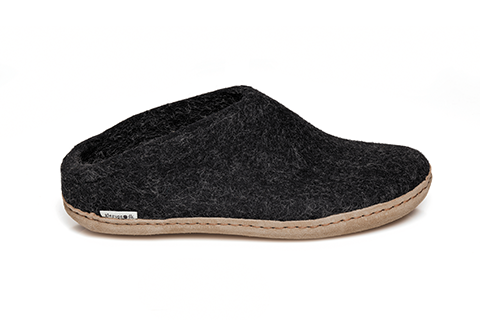 CHAUSSONS GLERUPS EN CUIR À ENFILER ANTHRACITE