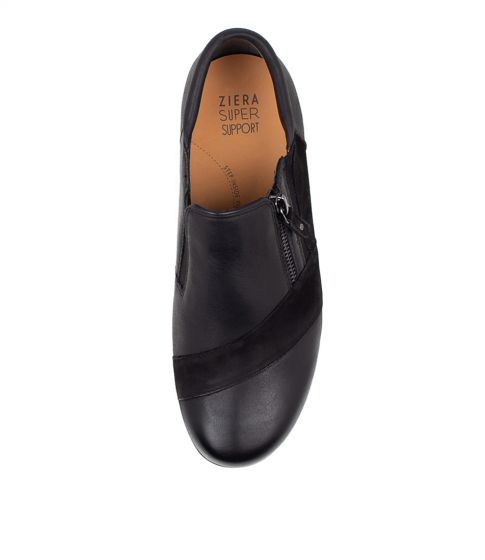 ZIERA SAGE NOIR CUIR NOIR DAIM