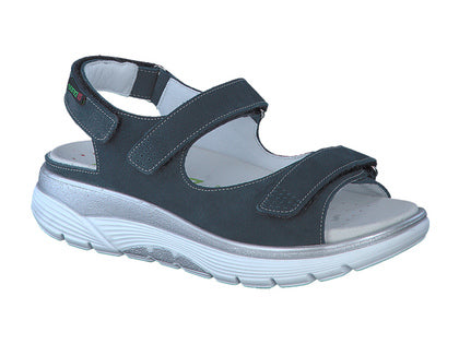 SANDALE MEPHISTO SANO NORINE EN CUIR DAIM BLEU MARINE