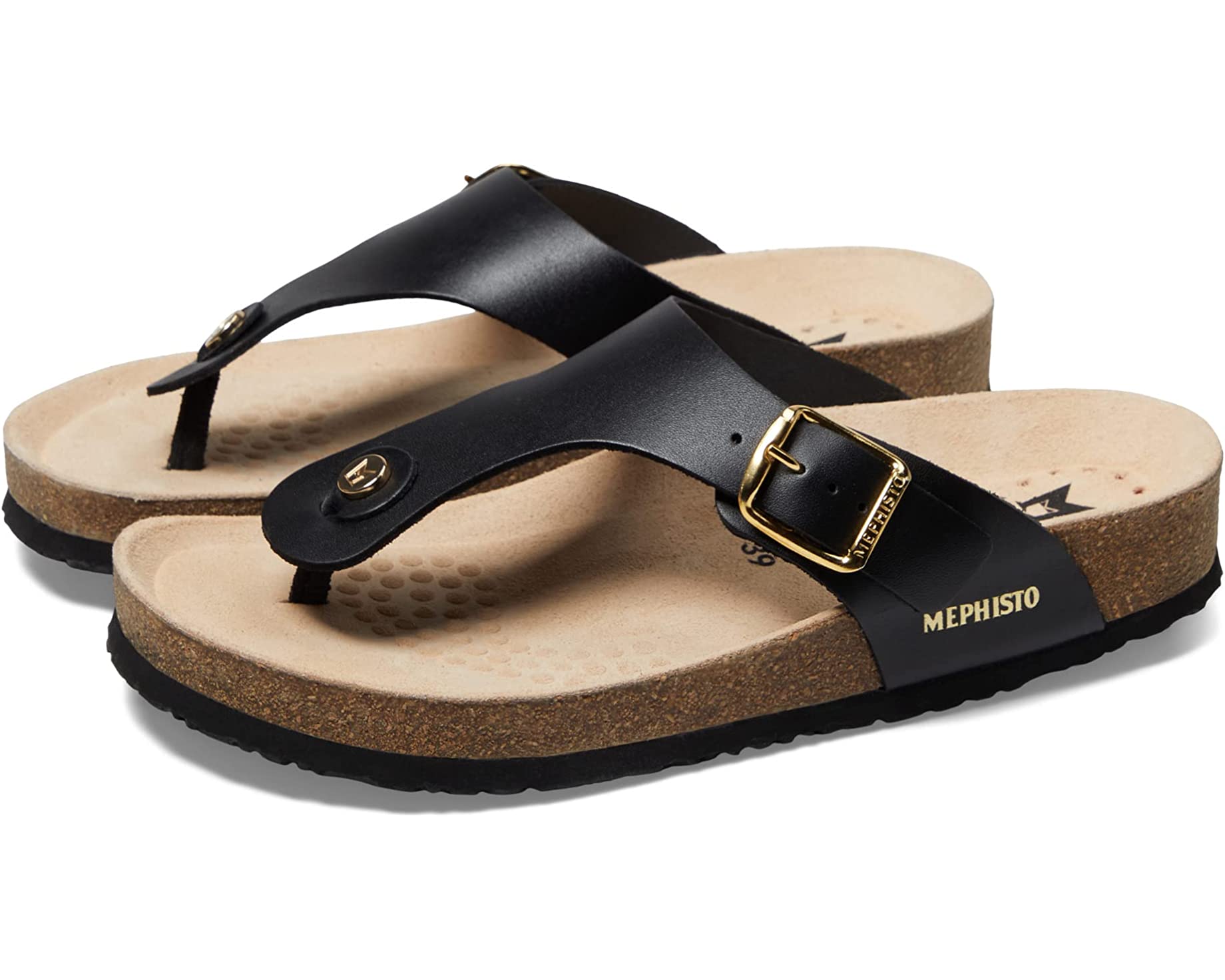MEPHISTO MELINDA SANDALE À TONG NOIRE