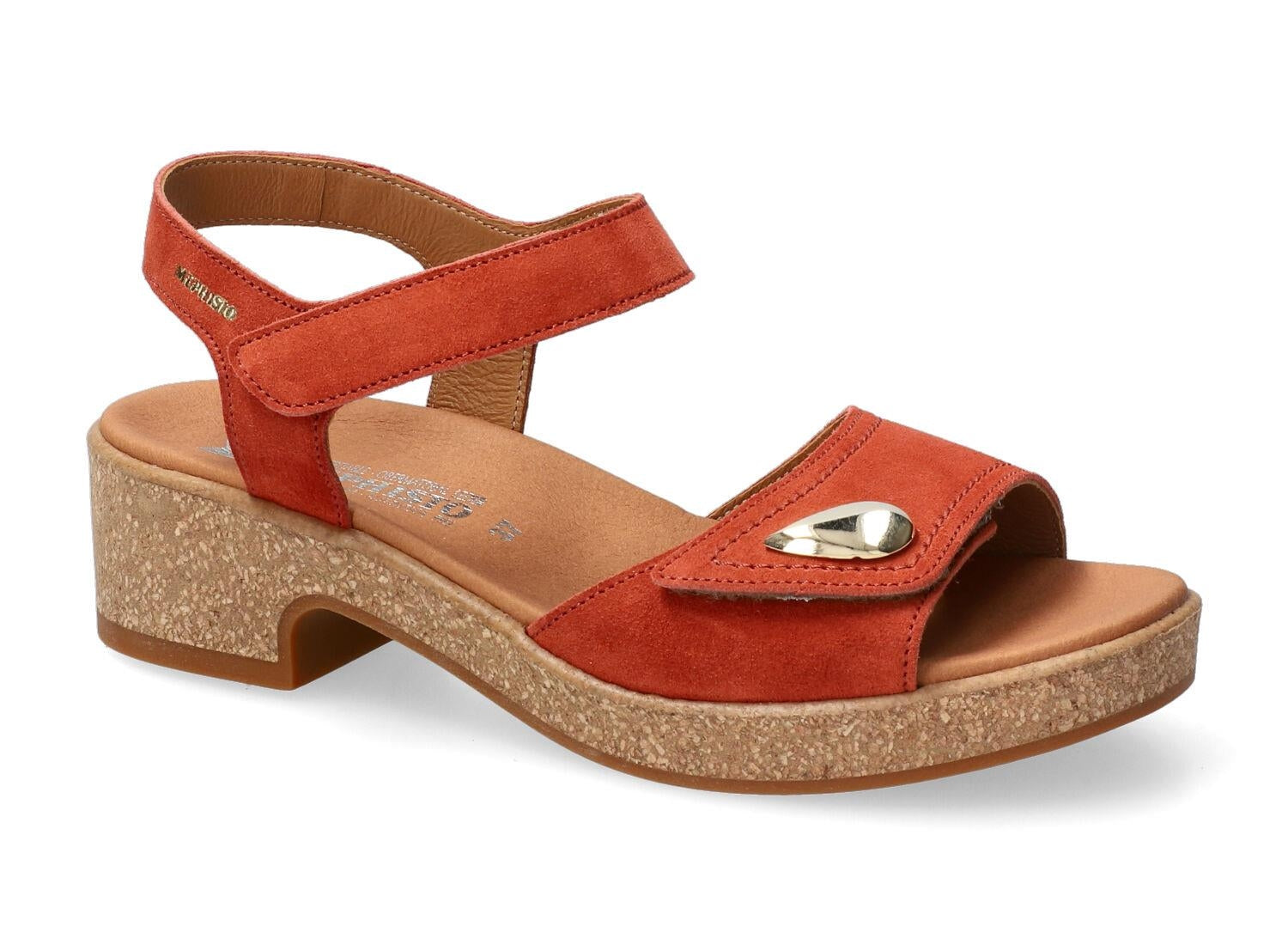 SANDALE MEPHISTO FRANKA À TALON EN DAIM CHILI
