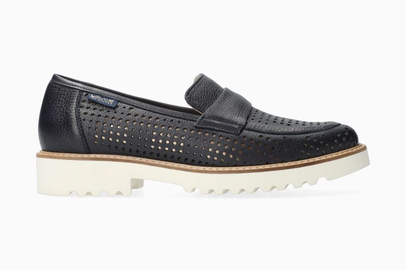 MEPHISTO STESSY MOCASSINS PERF BLEU MARINE