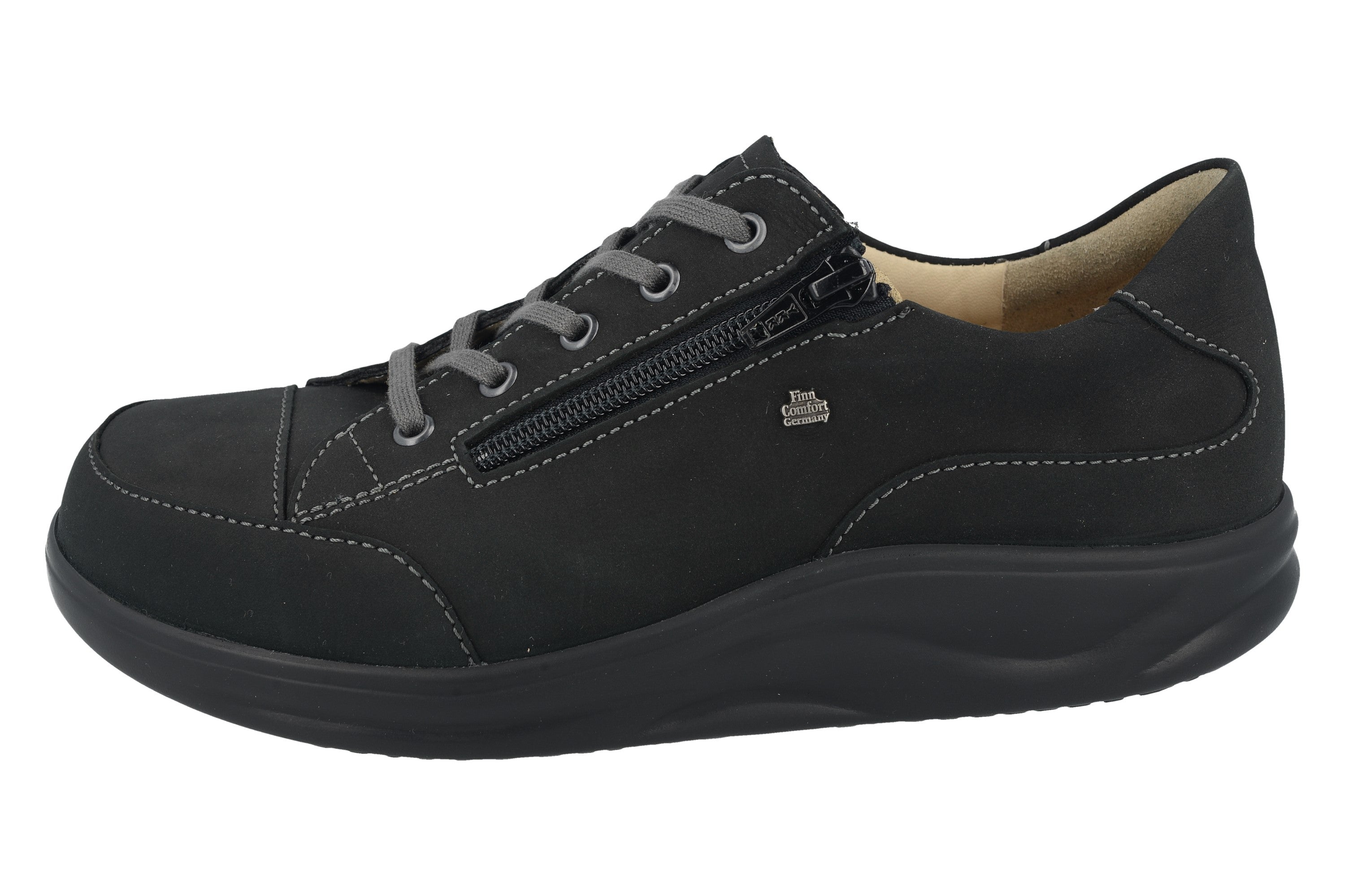 BASKETS FINN COMFORT HACHIOUJI EN CUIR NAPPA NOIR