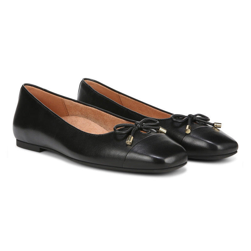 Ballerines plates VIONIC KLARA en cuir noir