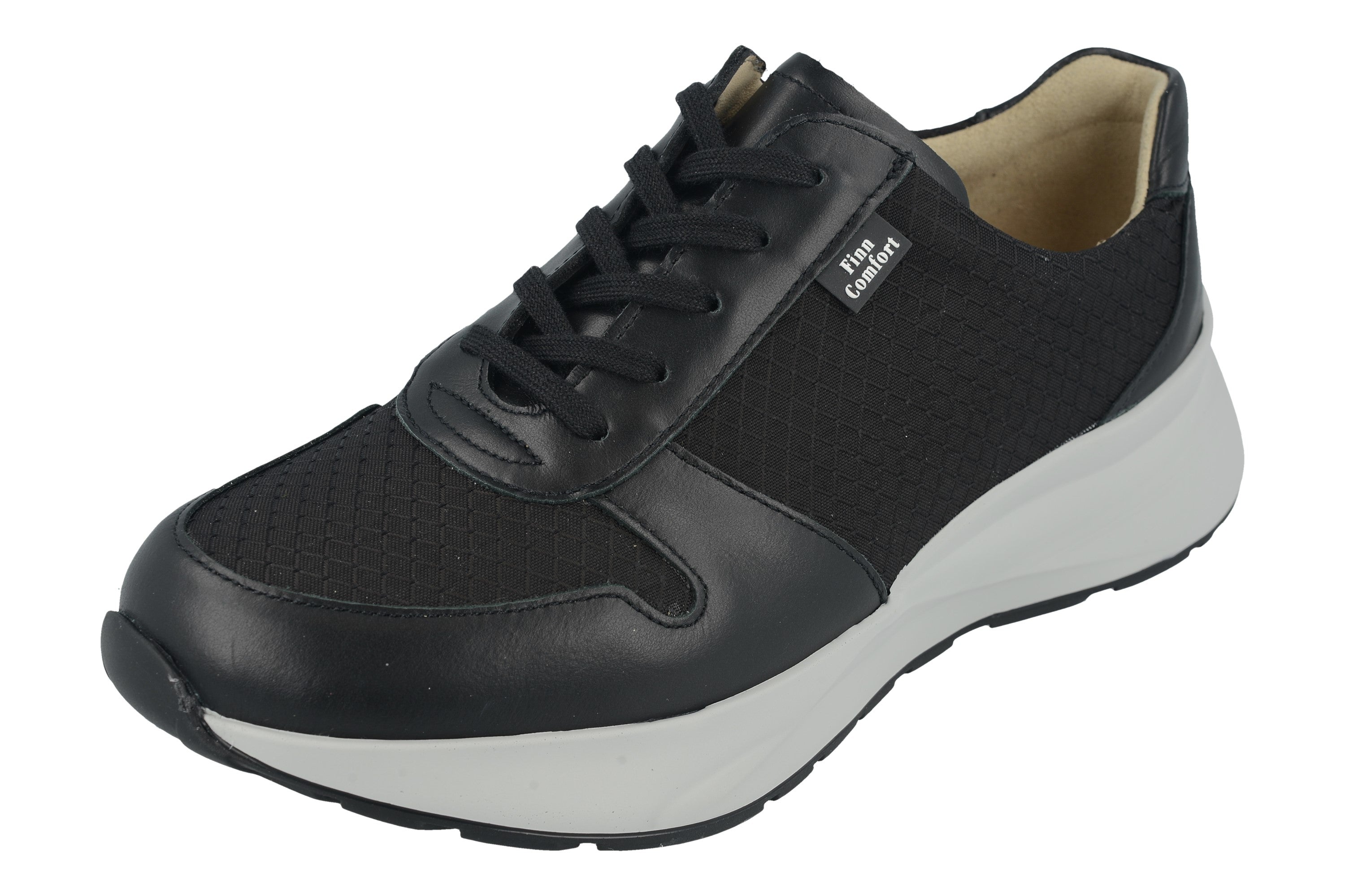 FINN COMFORT LEGANES SNEAKER LACE UP BLACK NAPPA ENZO