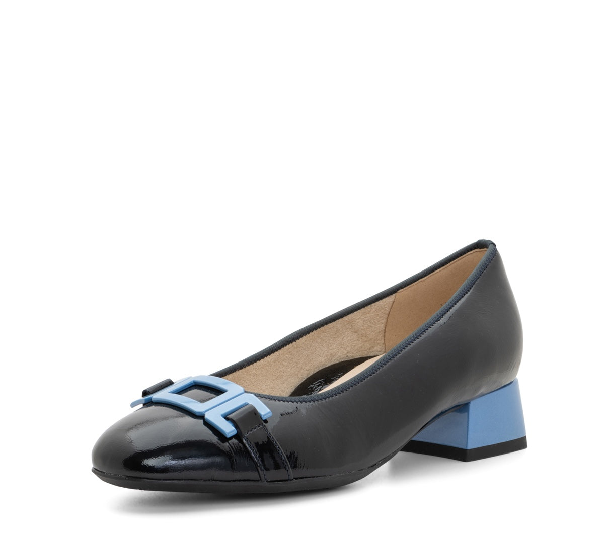 CHAUSSURES ARA ESCARPINS GALLANT 2 CUIR MÉTALLISÉ VERNI BLEU MARINE