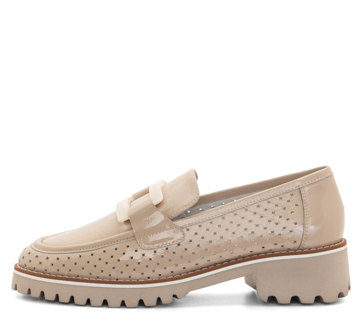 CHAUSSURES ARA MOCASSINS KEGON PERF CUIR VERNI NUDE
