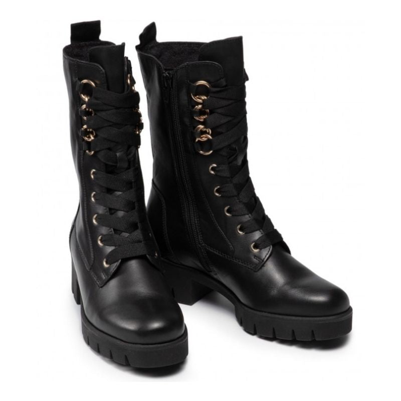 GABOR LACED BOOT 93-711-37 BLACK GLACED NAPPA