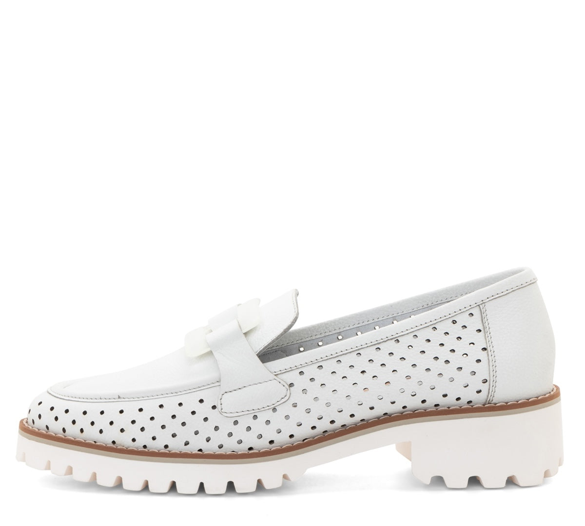 CHAUSSURES ARA MOCASSINS KEGON PERF CUIR DE VEAU BLANC