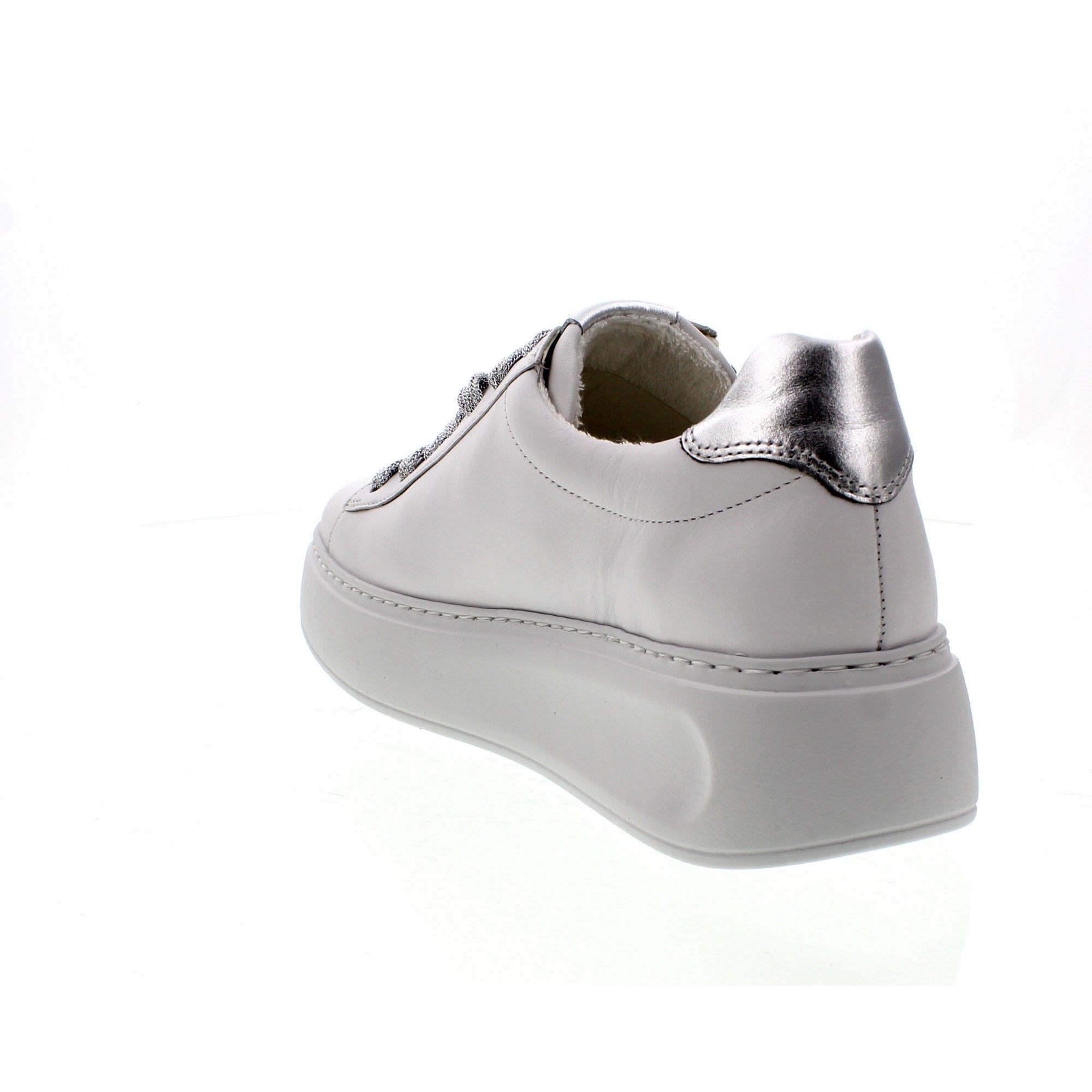 BASKETS GABOR À LACETS ET ZIP LATÉRAL 66 488 51 BLANC ARGENT