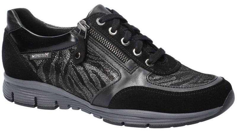 Baskets à lacets MEPHISTO YLONA en cuir noir