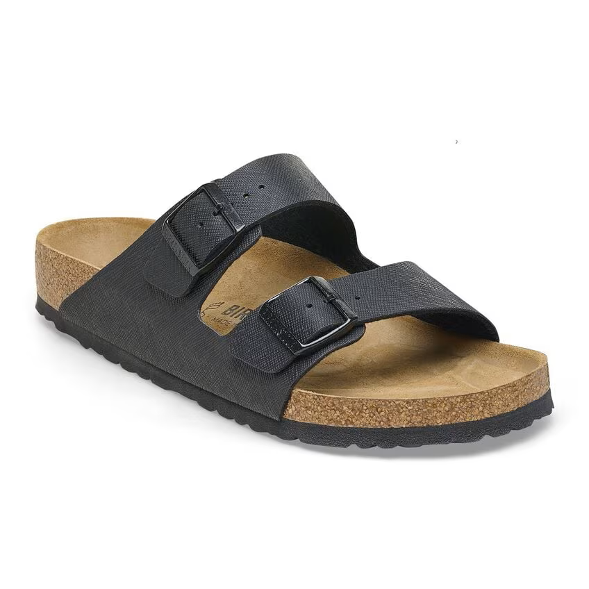 BIRKENSTOCK ARIZONA BIRKO-FLOR SAFFIANO NOIR