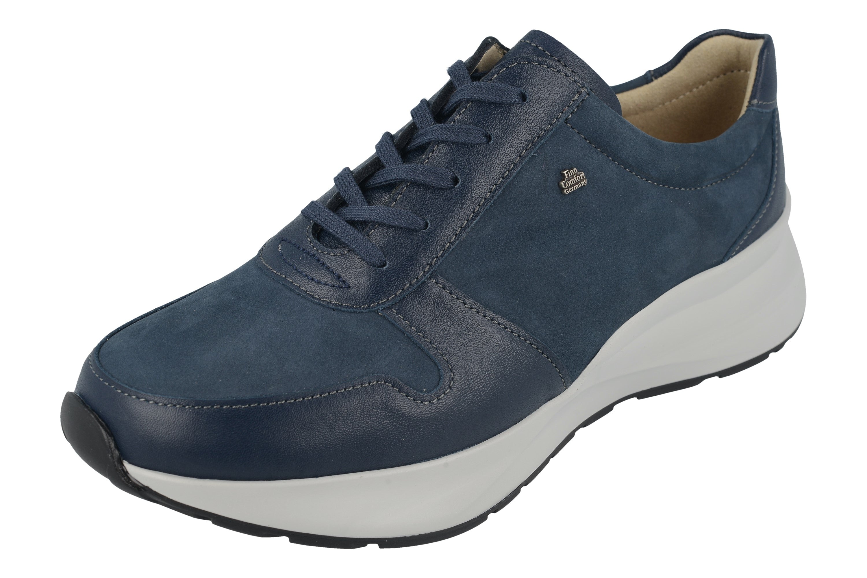 FINN COMFORT LEGANES SNEAKER LACE UP NAVY NUBUCK