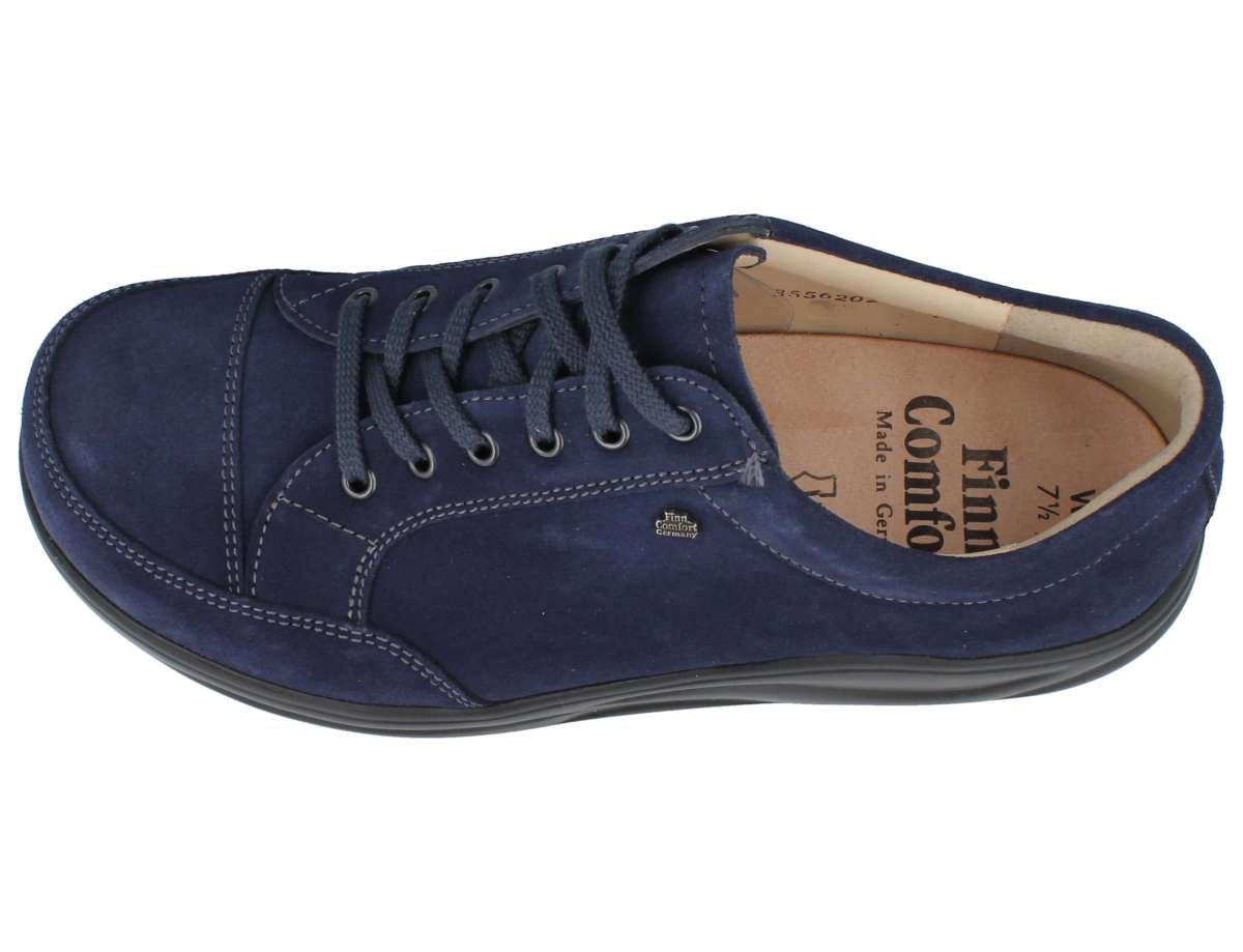 BASKETS FINN COMFORT HUELVA À LACETS VELOUR INDIGO