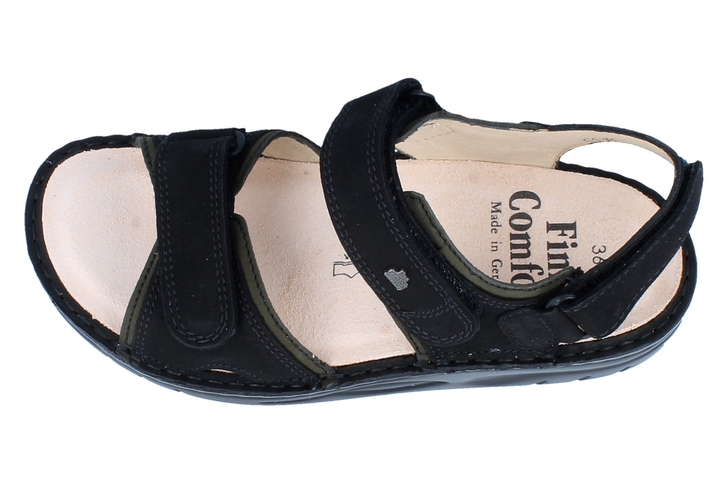 FINN COMFORT YUMA ROCKER SANDAL BLACK BUGGY