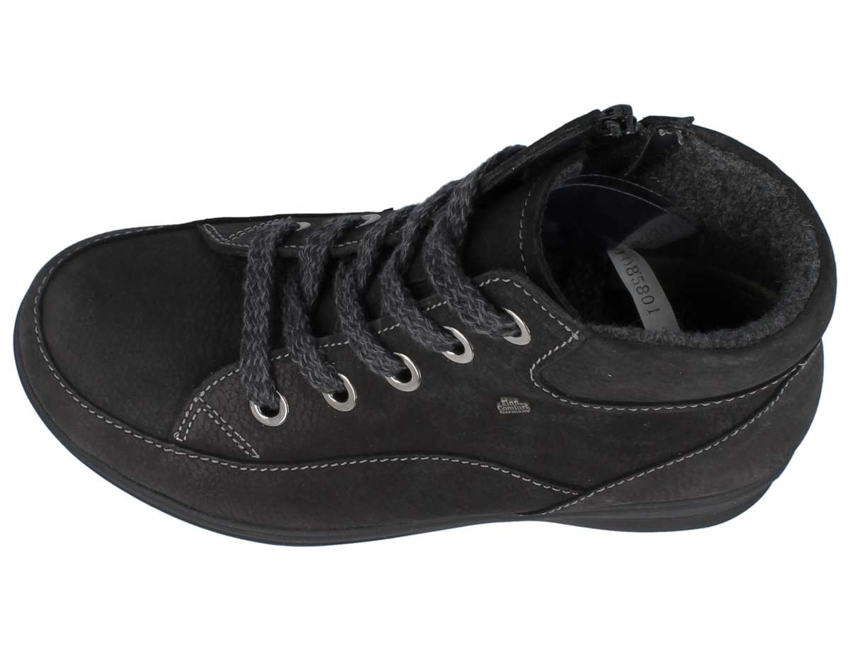 FINN COMFORT PARSENN NUBUCK NOIR RONA DOUBLÉE DE LAINE