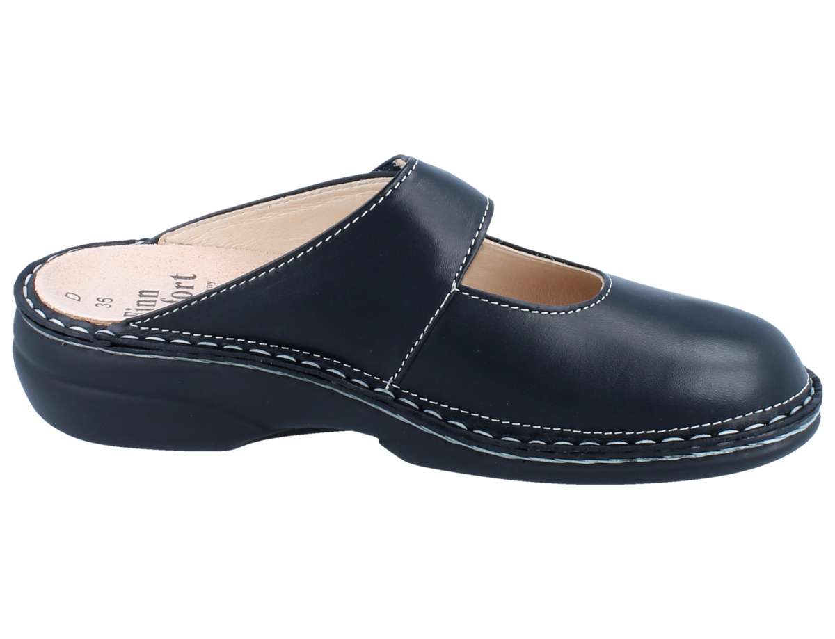 FINN COMFORT STANFORD CLOG BLACK NAPPA