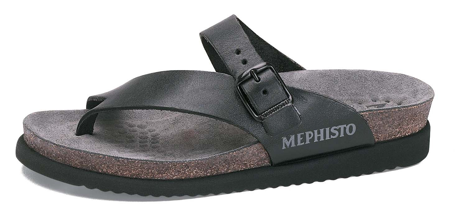 MEPHISTO HELEN SANDALE À TONG NOIRE CIRÉ
