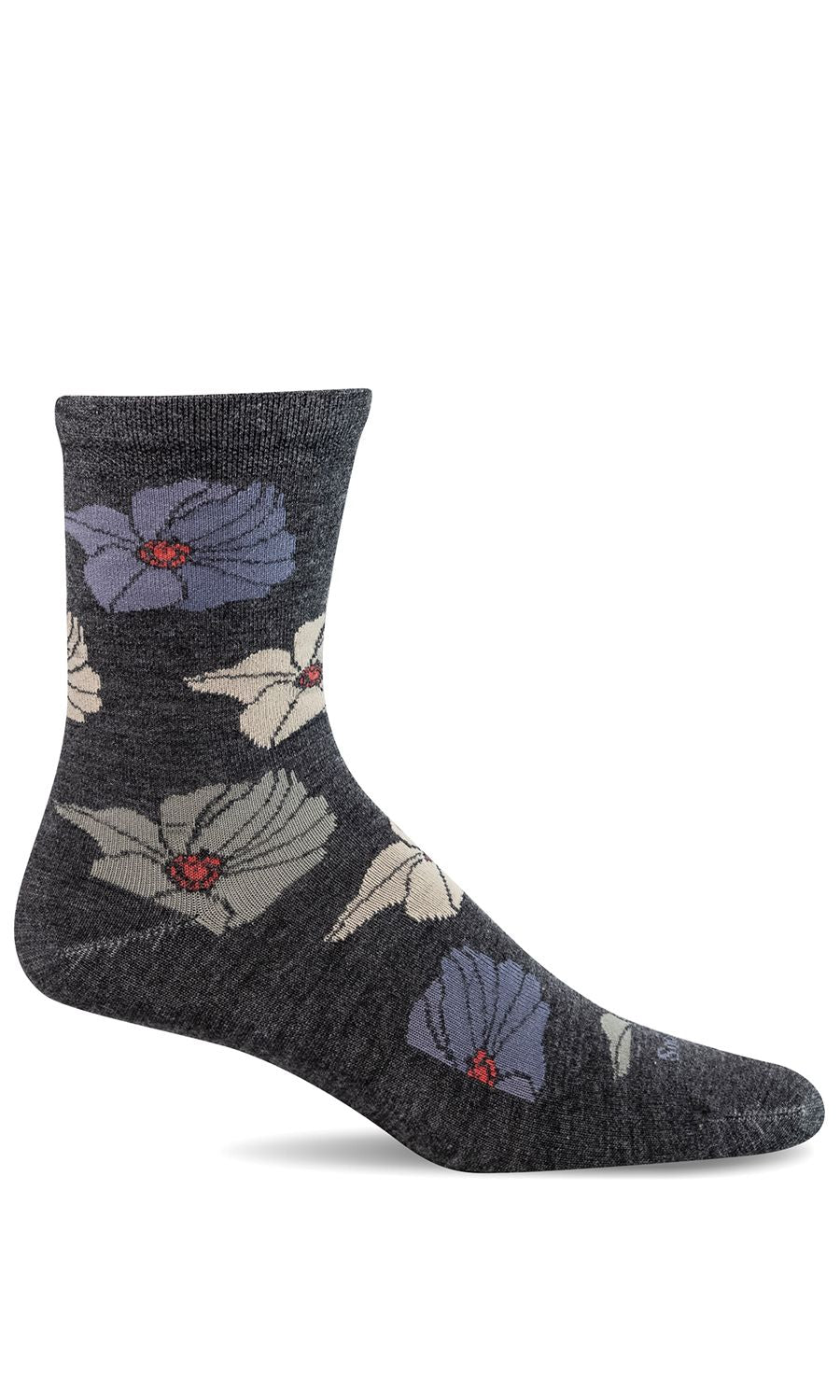SOCKWELL BIG BLOOM CREW CHARBON