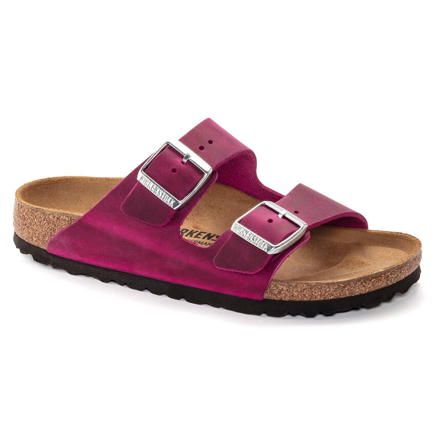 BIRKENSTOCK ARIZONA FESTIVAL CUIR HUILÉ FUSHSIA