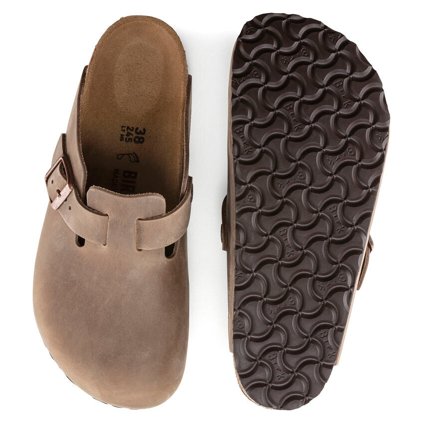 BIRKENSTOCK BOSTON CUIR HUILÉ MARRON TABAC