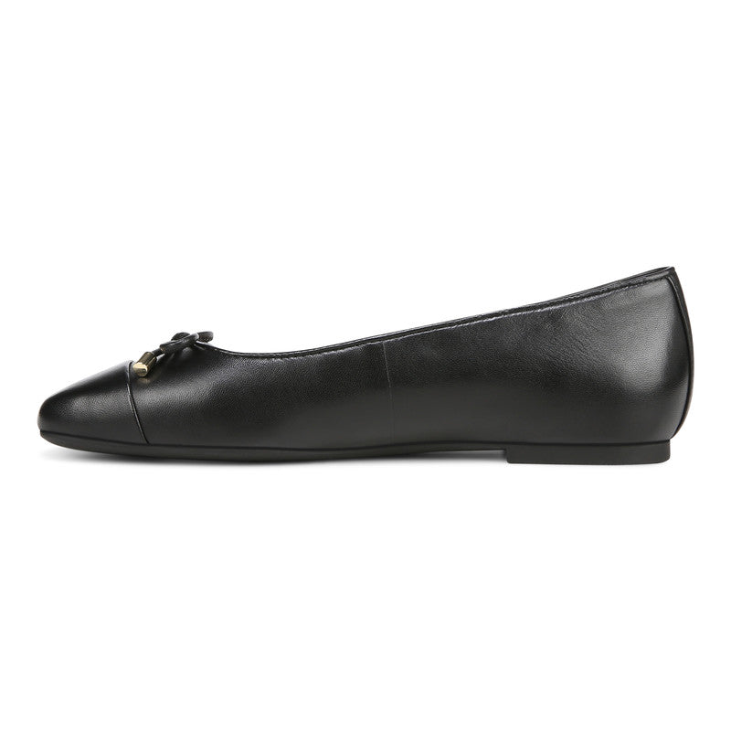 Ballerines plates VIONIC KLARA en cuir noir
