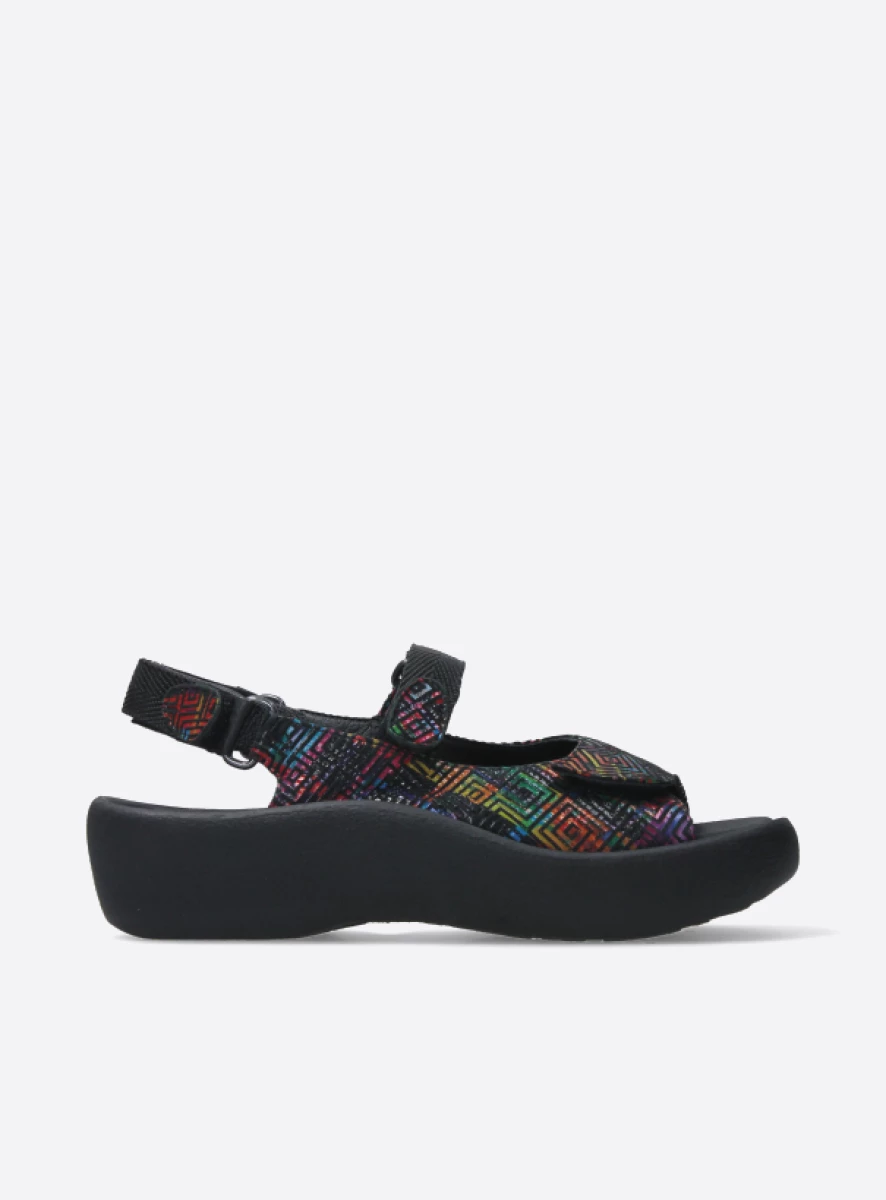 SANDALE WOLKY JEWEL CORZA NOIR MULTI CUIR