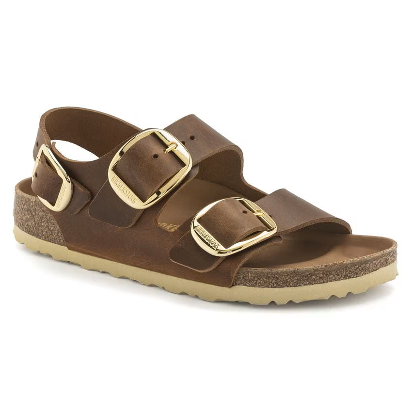 BIRKENSTOCK MILANO BIG BUCKLE CUIR HUILÉ COGNAC